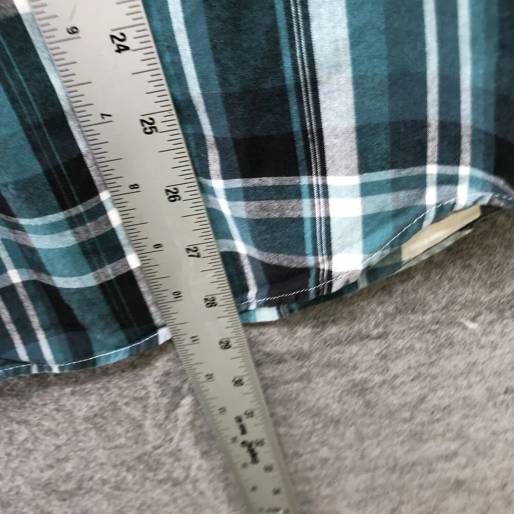 J. Crew Classic‎ Fit Long Sleeve Shirt Mens S Green Plaid Lightweight Cotton